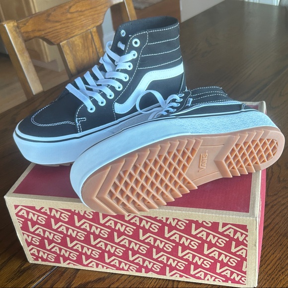 Vans Shoes - Vans Black and White High-Top Sneakers